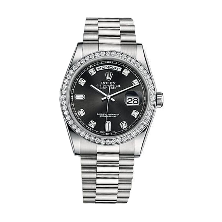 rolex-day-date-white-gold-diamond-automatic-diamonds replica